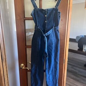 Good American Dark Blue Denim Overalls